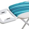 Mabel Home Adjustable Height, Deluxe, 4-Leg, Ironing Board, Extra Cover, Blue/White Patterned