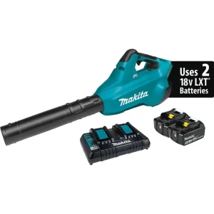 Makita XBU02PT 120 MPH 473 CFM 18-Volt X2 (36-Volt) LXT Lithium-Ion Brushless Cordless Blower Kit with 2 Batteries 5.0Ah and Charger