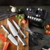 McCook® MC21 Knife Sets,15 Pieces German Stainless Steel Knife Block Sets with Built-in Sharpener