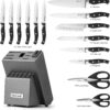 McCook® MC25A Knife Sets,15 Pieces German Stainless Steel Kitchen Knife Block Set with Built-in Sharpener