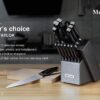 McCook® MC25A Knife Sets,15 Pieces German Stainless Steel Kitchen Knife Block Set with Built-in Sharpener