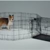 MidWest Wire Dog Exercise Pen with Step-Thru Door, Black E-Coat, 48-in
