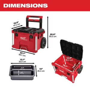Milwaukee 48-22-8426-8425 PACKOUT 22 in. Rolling Tool Box and 22 in. Large Tool Box