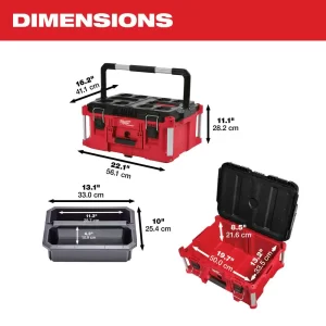 Milwaukee 48-22-8426-8425 PACKOUT 22 in. Rolling Tool Box and 22 in. Large Tool Box