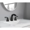 Moen 84504BL Lindor Matte Black 2-handle Widespread High-arc Bathroom Sink Faucet with Drain