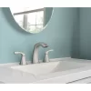 Moen 84504SRN Lindor Spot Resist Brushed Nickel 2-handle Widespread WaterSense High-arc Bathroom Sink Faucet with Drain