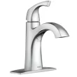 Moen 84505 Lindor Chrome 1-handle Single Hole WaterSense High-arc Bathroom Sink Faucet with Drain with Deck Plate