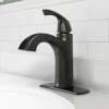 Moen 84505BL Lindor Matte Black 1-handle Single Hole High-arc Bathroom Sink Faucet with Drain with Deck Plate Moen 84505BL Lindor Matte Black 1-handle Single Hole High-arc Bathroom Sink Faucet with Drain with Deck Plate