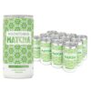 Moontower Matcha Green Tea, Ceremonial Grade Japanese Matcha Tea, Canned & Ready to Drink, 6 Ounce Matcha Cans, 40mg of Caffeine for Sustained Energy with No Jitters (Unsweetened, 12 Pack)