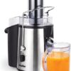 Mueller Juicer Ultra Power, Easy Clean Extractor Press Centrifugal Juicing Machine, Wide 3 Feed Chute for Whole Fruit Vegetable, Anti-drip, High Quality, Large, Silver