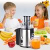 Mueller Juicer Ultra Power, Easy Clean Extractor Press Centrifugal Juicing Machine, Wide 3 Feed Chute for Whole Fruit Vegetable, Anti-drip, High Quality, Large, Silver