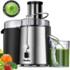 Mueller Juicer Ultra Power, Easy Clean Extractor Press Centrifugal Juicing Machine, Wide 3 Feed Chute for Whole Fruit Vegetable, Anti-drip, High Quality, Large, Silver