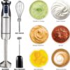Mueller Ultra-Stick 500 Watt 9-Speed Immersion Multi-Purpose Hand Blender Heavy Duty Copper Motor Brushed 304 Stainless Steel With Whisk, Milk Frother Attachments