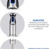 Mueller Ultra-Stick 500 Watt 9-Speed Immersion Multi-Purpose Hand Blender Heavy Duty Copper Motor Brushed 304 Stainless Steel With Whisk, Milk Frother Attachments