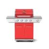 Nexgrill 720-0830HR 4-Burner Propane Gas Grill in Red with Side Burner