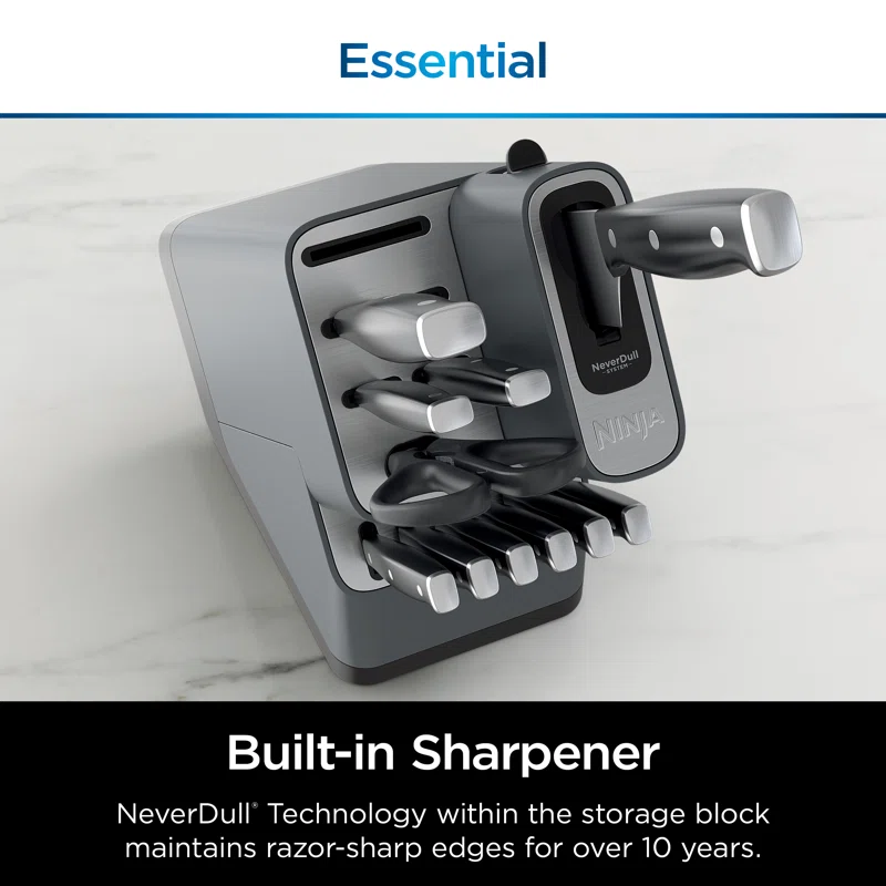 10-Piece Essential Knife System with Sharpener discount