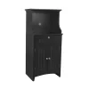 OSHOME 25603 Black Laminate Base with Laminate Top Microwave Cart (23.5-in x 15.75-in x 48-in) OSHOME 25603 Black Laminate Base with Laminate Top Microwave Cart (23.5-in x 15.75-in x 48-in)