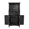 OSHOME 25603 Black Laminate Base with Laminate Top Microwave Cart (23.5-in x 15.75-in x 48-in) OSHOME 25603 Black Laminate Base with Laminate Top Microwave Cart (23.5-in x 15.75-in x 48-in)
