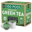 Organic Green Tea K-Cup Pods, 100 Pods by FGO - Keurig Compatible - Naturally Occurring Caffeine, Premium Green Tea is USDA Organic, Non-GMO, & Recyclable