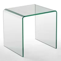 Orren Ellis Bethan 21'' Tall Glass Sled End Table