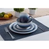 Pfaltzgraff 5154855 Eclipse Blue 16-Piece Stoneware Round Dinnerware Set, Blue/White