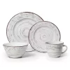 Pfaltzgraff 5217179 Trellis White 16-Piece Dinnerware Set, Service for 4, Distressed White