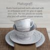 Pfaltzgraff 5217179 Trellis White 16-Piece Dinnerware Set, Service for 4, Distressed White