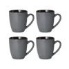 Pfaltzgraff 5237442 Monroe 16-Piece Porcelain Dinnerware Set, Service for 4, Dark Gray