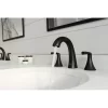Pfister LF-049-RCHB Rancho Matte Black 2-handle Widespread WaterSense Mid-arc Bathroom Sink Faucet with Drain