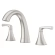 Pfister LF-049-RCHGS Rancho Spot Defense Brushed Nickel 2-handle Widespread WaterSense Mid-arc Bathroom Sink Faucet with Drain