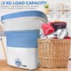 Pure Clean PUCWM33.5 Portable Mini Washing Machine Lightweight Collapsible Bucket