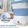 Pure Clean PUCWM33.5 Portable Mini Washing Machine Lightweight Collapsible Bucket