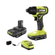 RYOBI PCL235K2 ONE+ 18V Cordless 1/4 in. Impact Driver Kit with (2) 1.5 Ah Batteries and Charger