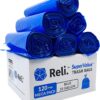 Reli. SuperValue 33 Gallon Recycling Bags (120 Count) Blue Trash Bags 30 Gallon - 33 Gallon Garbage Bags, (Made in USA) Recycling Bags 33 Gallon with 30 Gal, 33 Gal, 35 Gal Capacity
