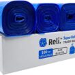 Reli. SuperValue 40-45 Gallon Recycling Bags (100 Count) Blue Trash Bags 40 Gallon - 45 Gallon Capacity (Made in USA) Large Blue Recycling Garbage Bags (31 Gal, 39 Gal, 45 Gal Compatible)