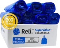 Reli. Supervalue 40-45 Gallon Trash Bags (250 Count Bulk) Black