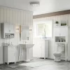 RiverRidge 06-038 Somerset 23.6-in W x 40.25-in H x 11.81-in D White Mdf Freestanding Linen Cabinet