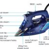 Rowenta DW9280 Digital Display Steam Iron for Clothes, 1800W, Stainless Steel Soleplate, 400 Steam Holes, Vertical Steaming, Variable Steam Control, Auto Off