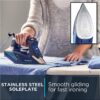 Rowenta DW9280 Digital Display Steam Iron for Clothes, 1800W, Stainless Steel Soleplate, 400 Steam Holes, Vertical Steaming, Variable Steam Control, Auto Off