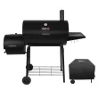 Royal Gourmet CC1830RC 30 in. Smoker Black Barrel Charcoal Grill with Offset Smoker with Cover For Outdoor, Backyard Cooking