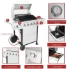 Royal Gourmet GA5401T 5-Burner Propane Gas Grill in Stainless Steel with Sear Burner and Side Burner