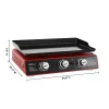 Royal Gourmet PD1301R 3-Burner Propane Griddle, Portable Table Top 24-Inch Gas Grill in Red