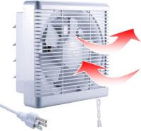 SAILFLO 10 Inch Exhaust Shutter Fan 2-Way Linkage Blower 470 CFM Strong Reversible Airflow Wall Mounted Ventilation Fan for Vents Attic Kitchen Bathroom Basement 10" Diameter Propeller