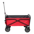 SEINA SUW-300 150 lbs. Capacity Portable Folding Steel Wagon Outdoor Garden Cart in Red