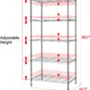 SINGAYE 5 Tier Adjustable Storage Shelf Metal Storage Rack Wire Shelving Unit Storage Shelves Metal 660Lbs Capacity 23.6