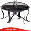 SINGLYFIRE 29 inch Fire Pits for Outside Firepit Outdoor Wood Burning Bonfire Pit Steel Firepit Bowl for Patio Backyard Camping,with Ash Plate,Spark Screen,Log Grate,Poker