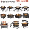 SINGLYFIRE 29 inch Fire Pits for Outside Firepit Outdoor Wood Burning Bonfire Pit Steel Firepit Bowl for Patio Backyard Camping,with Ash Plate,Spark Screen,Log Grate,Poker
