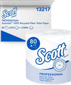 Scott Essential Professional 100% Recycled Fiber Bulk Toilet Paper for Business (13217), 2-PLY Standard Rolls, White, 506 Count(Pack of 80)(Packaging may vary)