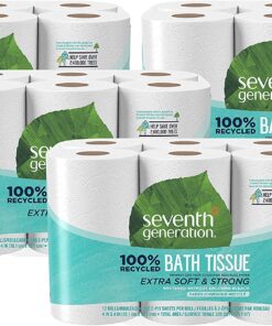 Seventh Generation Toilet Paper, Bath Tissue, 100% Recycled Paper, 12 Count (Pack of 4)