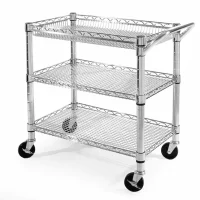 Seville Classics SHE99307ZB 3-Tier NSF Heavy-Duty Commercial-Grade Utility Cart